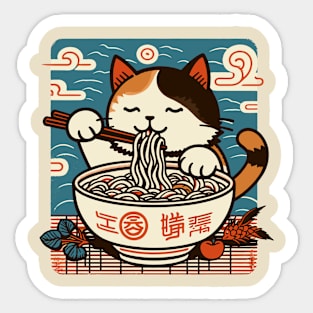 Cute Ramen Cat Sticker